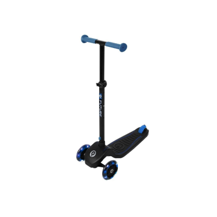 Trotineta pentru copii Qplay Future, ultra-compacta, cu LED, 3 roti - Albastru