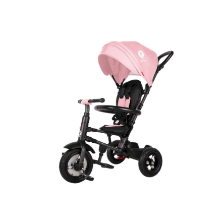 Tricicleta pentru copii Qplay Rito Rubber, pliabila, 12 luni - 3 ani - Roz
