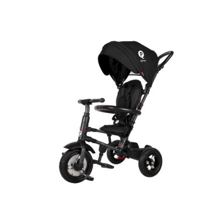 Tricicleta pentru copii Qplay Rito Rubber, pliabila, 12 luni - 3 ani - Negru