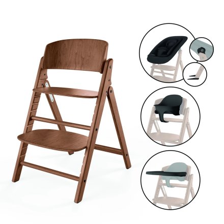 Scaun de masa pentru copii Cybex Gold Click & Fold 4 in 1, ajustabil, All Natural Dark