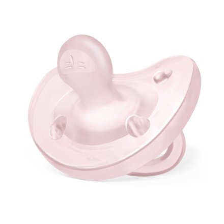 Chicco PhysioSoft ортодонтска залъгалка, силиконова, 0-6 месеца, розова
