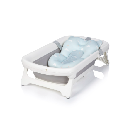 Cada pliabila bebelusi Colibro SPACE cu pernita suport, termometru, suport dus, antialunecare, 0-3 ani - Cloudy Blue