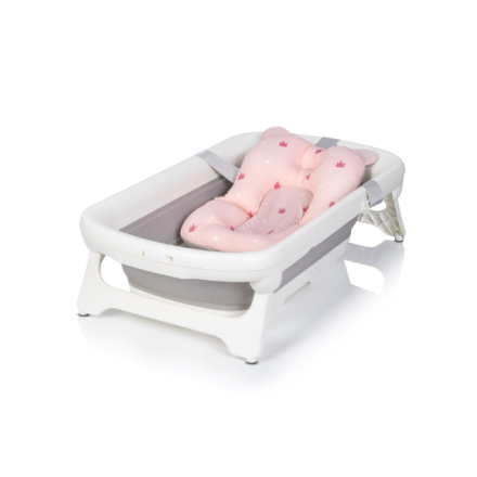 Cada pliabila bebelusi Colibro SPACE cu pernita suport, termometru, suport dus, antialunecare, 0-3 ani - Sweet Pink