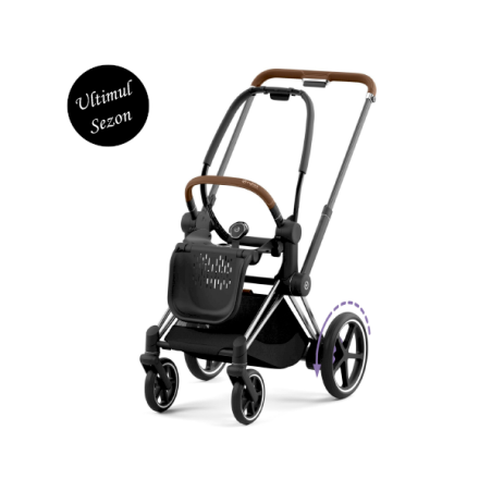 Cadru carucior Cybex Platinum e-Priam pentru copii, din aluminiu, premium - Chrome Brown