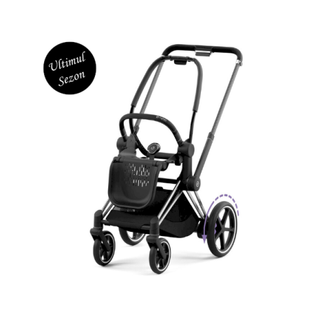 Cadru carucior Cybex Platinum e-Priam pentru copii, din aluminiu, premium - Chrome Black