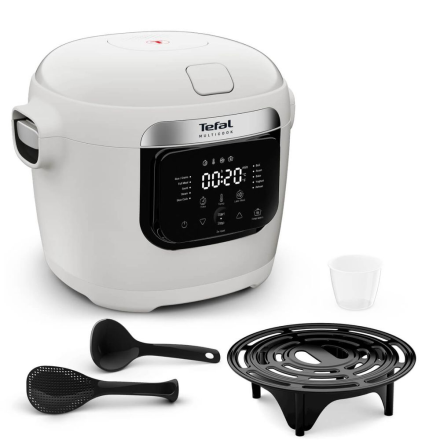 Multicooker Tefal Multicook Basic MY700BF0, 700W, capacitate 6L, 10 programe de gatire, temperatura ajustabila, alb
