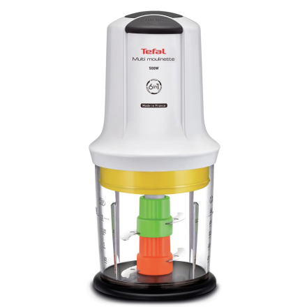 Minitocator Tefal Multi Moulinette 6 in 1 MQ723138, 500W, 4 lame, 6 functii, Alb