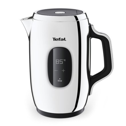 Fierbator de apa Tefal Majestuo KI883D10, 2400W, 1.5L, Ecran tactil, 9 trepte de temperatura, Perete dublu, Argintiu