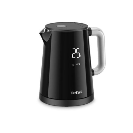 Електрическа кана Tefal Smart & Light KO854830, 1800W, 1.7L, Цифров дисплей, 5 скорости, Функция за поддържане на топлина, Черна