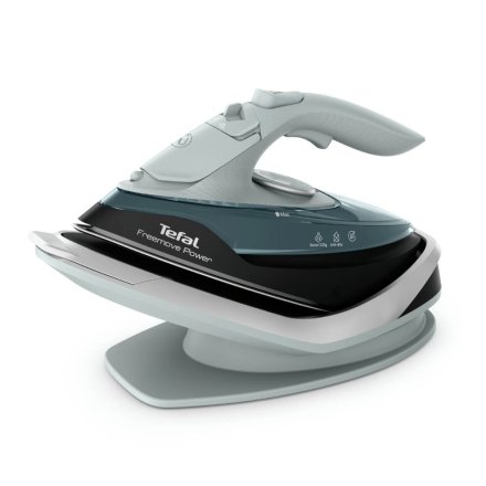 Fier de calcat fara fir Tefal Freemove Power FV6670E0, 2600W, Jet Abur 220g/min, Talpa Ceramica, Oprire Automata, Verde/Negru
