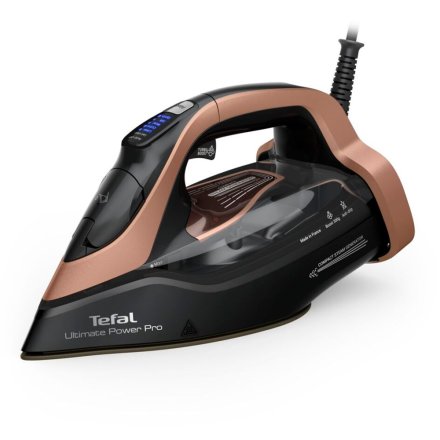 Ατμοσίδερο Tefal Ultimate Power Pro FV9E50E0, 3200W, Πλάκα Durilium AirGlide Autoclean, Μαύρο/Καφέ