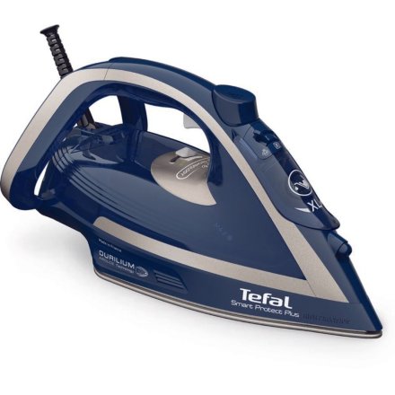 Fier de calcat cu abur Tefal Smart Protect Plus FV6872E0, 2800W, Tehnologie Smart Temp, Talpa Durilium AirGlide, Albastru/Gri