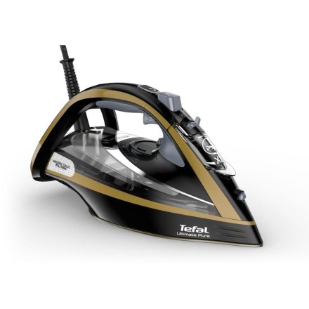 Ατμοσίδερο Tefal Ultimate Pure FV9847E0, 3200W, Φίλτρο Μικρο-Ασβεστίου, Πλάκα Durilium AirGlide Autoclean, Μαύρο/Χρυσό