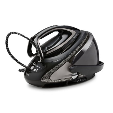 Σταθμός σιδερώματος Tefal Pro Express Ultimate+ GV9620E0, 2600W, 8 μπάρες, Smart Steam, Πλάκα Durilium AirGlide, Μαύρο/Ασημί