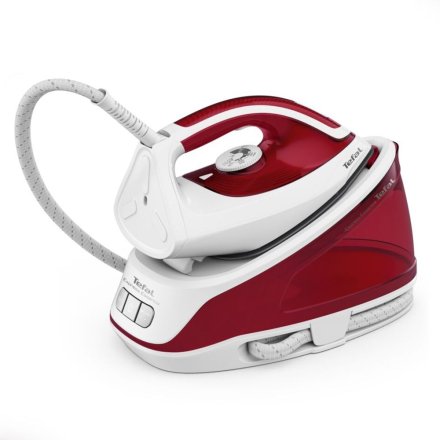 Tefal Express Essential SV6111E1 Гладачна станция, 2200W, 5.2 бара, Парна струя 250 г/мин, Гладеща плоча Xpress Glide, 1.4 л, Бяла/Червена