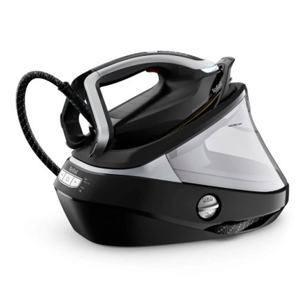 Гладачна станция Tefal Pro Express Vision GV9821E0, 3000W, Smart LED Vision, гладеща повърхност Durilium Airglide Autoclean, черна/сребриста
