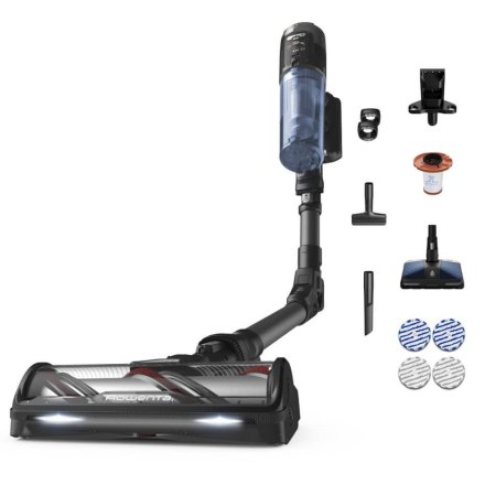 Aspirator Vertical Rowenta X-Force Flex 12.60 NEO RH9LC1WO, 380W, 150AW, 60 min, Flex, Aspira si Spala, Albastru