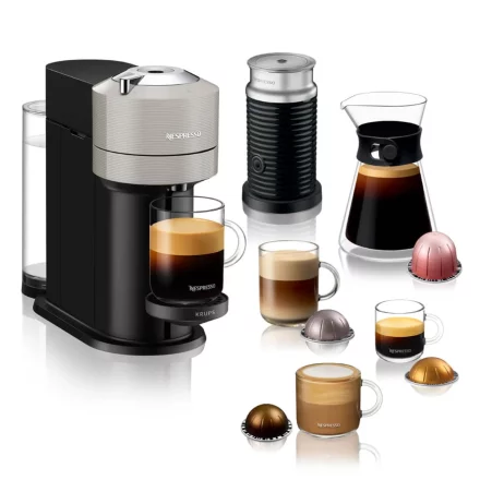 Μηχανή καφέ Nespresso με κάψουλες Krups Vertuo Next & Aeroccino XN911B10, δεξαμενή 1,1 L, 1500 W