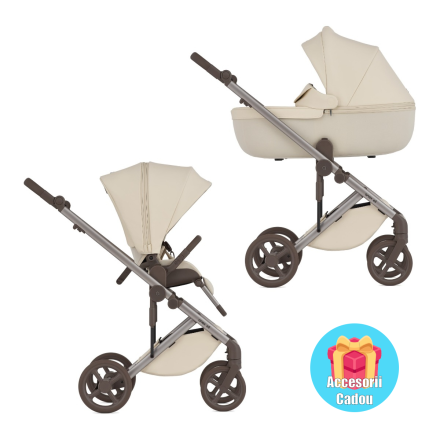 Carucior 2 in 1 pentru copii Anex Eli Special, versatil, elegant, Milky