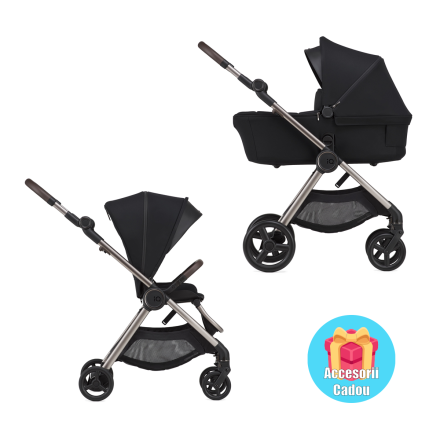 Carucior 2 in 1 pentru copii Anex IQ, compact, multifunctional, Smoky