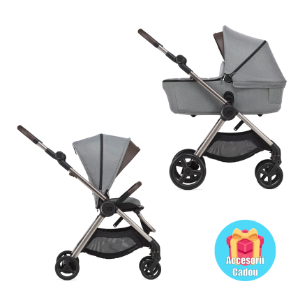 Carucior 2 in 1 pentru copii Anex IQ, compact, multifunctional, Pure