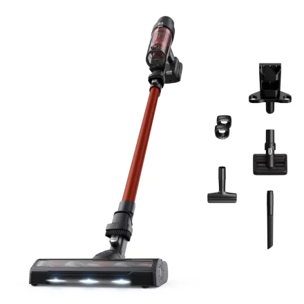 Aspirator Vertical Rowenta X-Pert 7.60 RH6A73WO, 140W, Autonomie 45 min, LED, Statie Incarcare Accesorii, Rosu-Negru