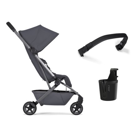 Pachet promotional Joolz Aer 2, cu bara si suport de pahar, Stone grey