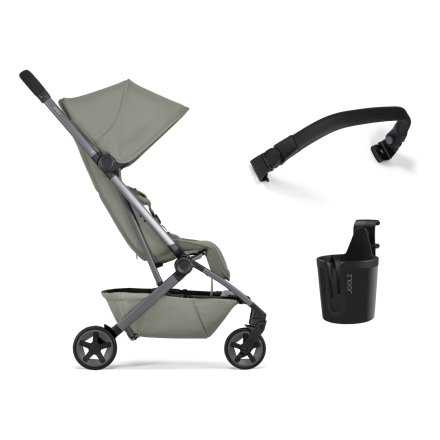 Pachet promotional Joolz Aer 2, cu bara si suport de pahar, Sage green