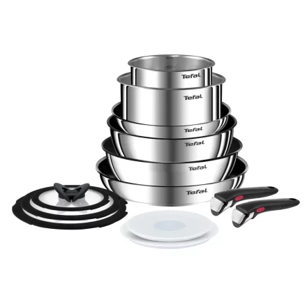 Σετ μαγειρέματος Tefal Ingenio Emotion 13 τεμαχίων L897SD74 – Ασημί ανοξείδωτο ατσάλι, αντικολλητική επίστρωση τιτανίου