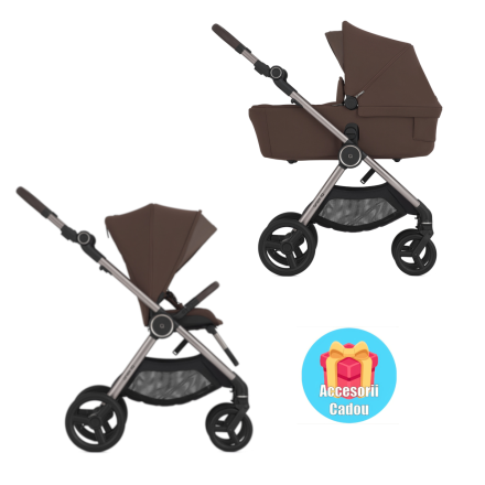 Carucior 2 in 1 pentru copii Anex IQ, compact, multifunctional, Brew