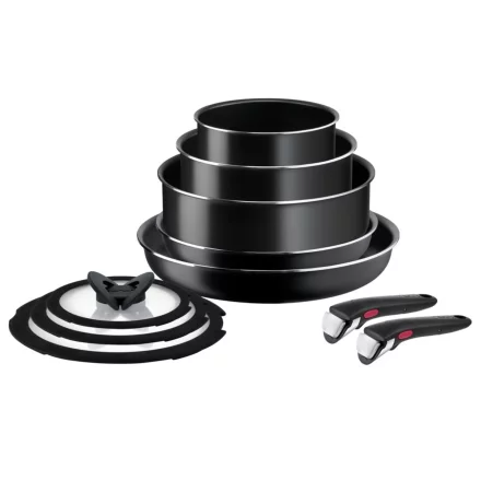 Tefal Ingenio Easy Cook & Clean комплект от 10 части, подвижни дръжки, незалепващо покритие и термосигнал