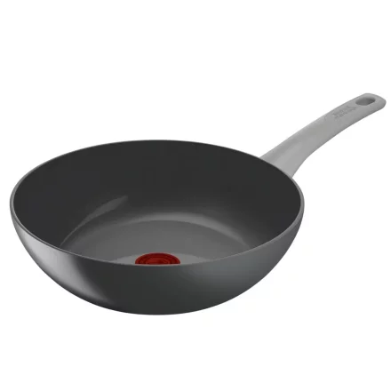 Τηγάνι Wok Tefal Renew ON C4271932, 28 cm, Ανακυκλωμένο Αλουμίνιο, Κεραμική Επίστρωση, Θερμο-Σήμα, Επαγωγικό, Γκρι