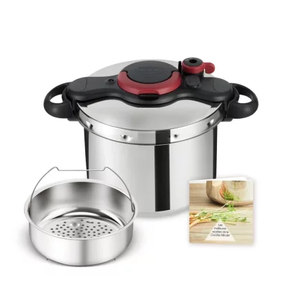 Χύτρα ταχύτητας Tefal ClipsoMinut Easy P4624966, 9L, Επαγωγή, Ανοξείδωτο ατσάλι, σύστημα ασφαλείας 5 σημείων, Ασημί