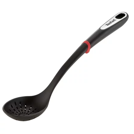 Paleta strecuratoare Tefal Ingenio K2060314, Rezistenta termica 230 grade, Inel silicon, Plastic, Negru