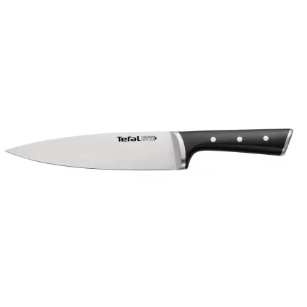Cutitul bucatarului Tefal Ice Force K2320214, 20 cm, Tehnologie Ice Force, Otel inoxidabil german, Negru/Inox