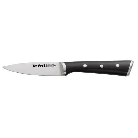 Cutit pentru decojit Tefal Ice Force K2320514, 9 cm, Tehnologie Ice Force, Otel inoxidabil german, Negru/Inox
