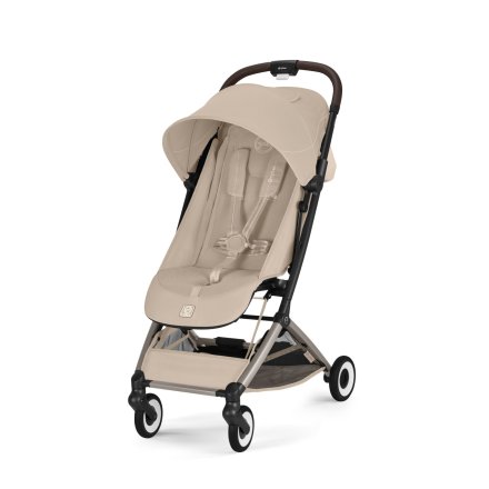 Компактна, ултралека количка CYBEX Orfeo, цвят Almond Beige с рамка Taupe