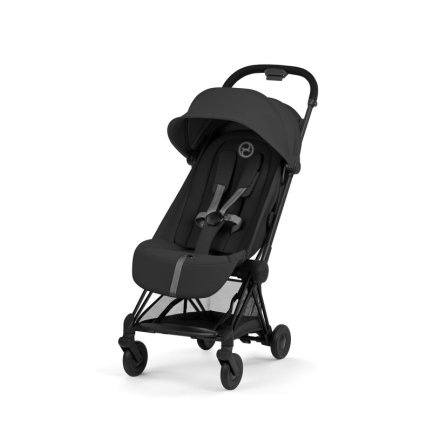 Carucior sport pentru copii Cybex Coya Comfort, compact, premium, Sepia Black cu cadru Matt Black