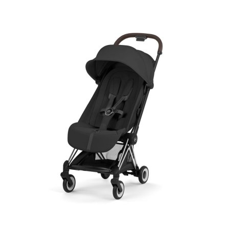Carucior pentru copii Cybex Coya Style, compact, premium,  Sepia Black cu cadru Chrome