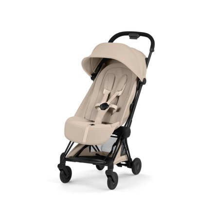 Carucior pentru copii Cybex Coya Style, compact, premium, Cozy Beige cu cadru Matt Black