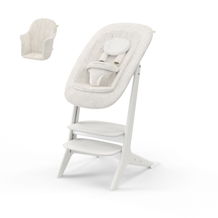 Scaun de masa pentru copii Cybex Lemo Platinum 4 in 1, adaptabil, White Wood