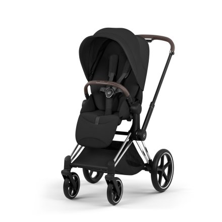 Carucior sport pentru copii Cybex Priam Style, premium, Sepia Black cu cadru Chrome