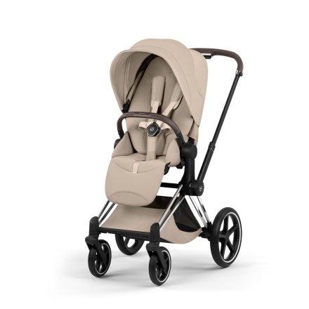 Carucior sport pentru copii Cybex Priam Style, premium, Cozy Beige cu cadru Chrome
