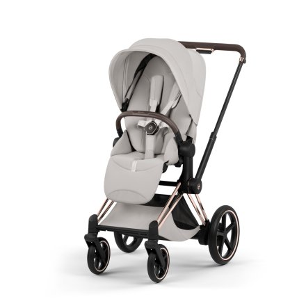 Carucior sport pentru copii Cybex Platinum e-Priam Style, premium, City Grey cu cadru Rosegold
