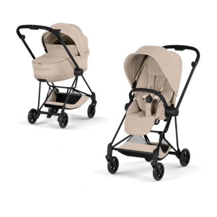 Carucior 2 in 1 pentru copii Cybex Mios Style, premium, Cozy Beige cu cadru Matt Black