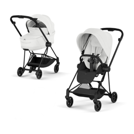 Carucior 2 in 1 pentru copii Cybex Mios Style, premium, Off White cu cadru Matt Black
