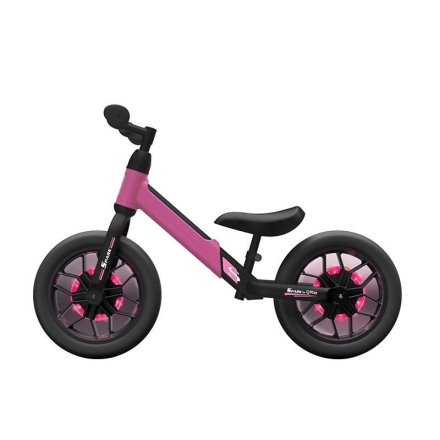 Bicicleta pentru copii fara pedale QPlay Spark, Roti 12 inch si Cadru Rezistent, 2 -4 ani, Roz