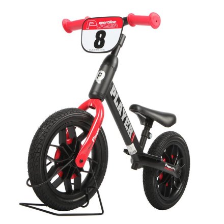 Bicicleta pentru copii fara pedale QPlay Player, Roti 12 inch, Cadru Flexibil, 2-4 ani, Rosu