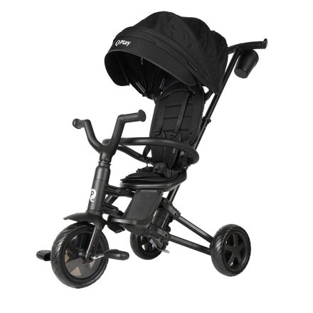 Tricicleta pentru copii Ultrapliabila QPlay Nova Niello, Reversibila, Roti Cauciuc, 10-36 Luni, Albastru