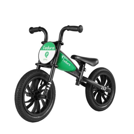 Bicicleta pentru copii fara pedale QPlay Feduro, Design Vintage, Roti 12 inch, 2-5 ani, Verde